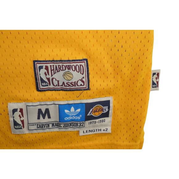 Adidas Lakers Magic Johnson 32 Jersey Length+2 Hardwood Classics Gold Medium - Picture 2 of 8